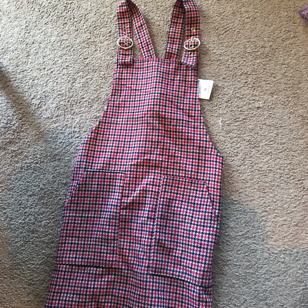 Plaid pattern pinafore jumper